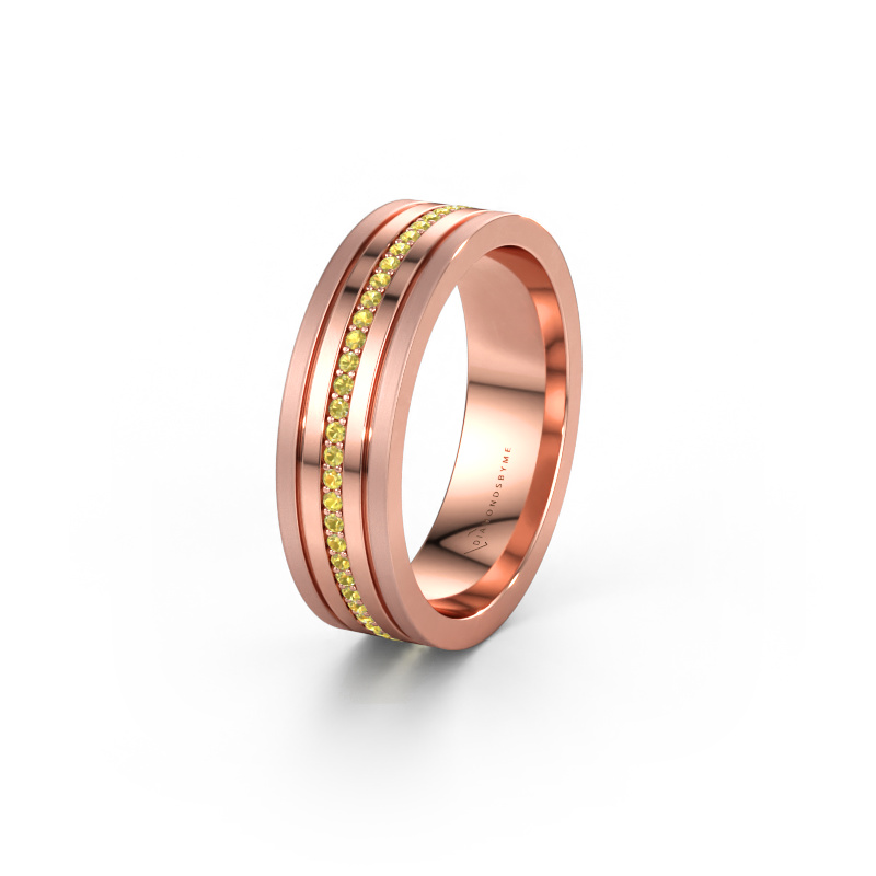 Immagine di Fede nuziale WH0404L16A 585 oro rosa ±6 x 1,7 mm Zaffiro giallo