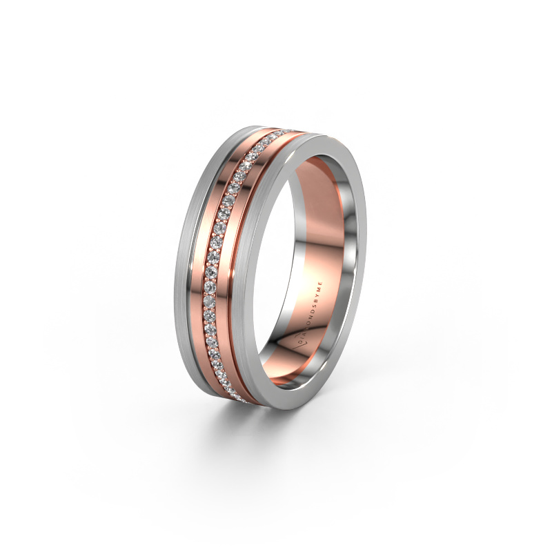 Image of Wedding ring WH0404L16A 585 rose gold ±6x1.7 mm Zirconia