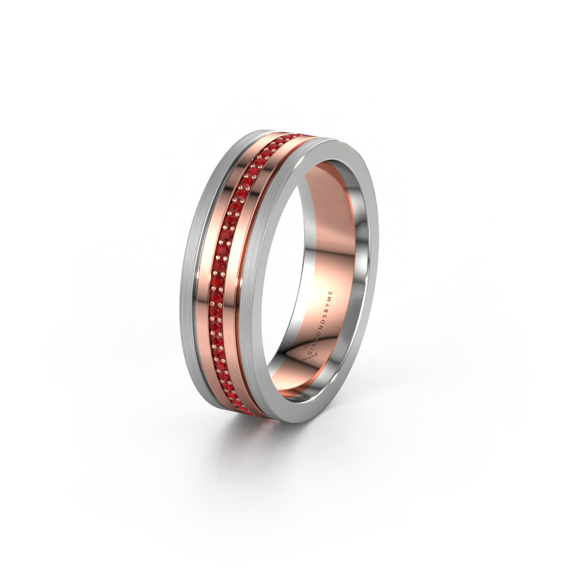 Image of Wedding ring WH0404L16A 585 rose gold ±0.24x0.07 in Ruby
