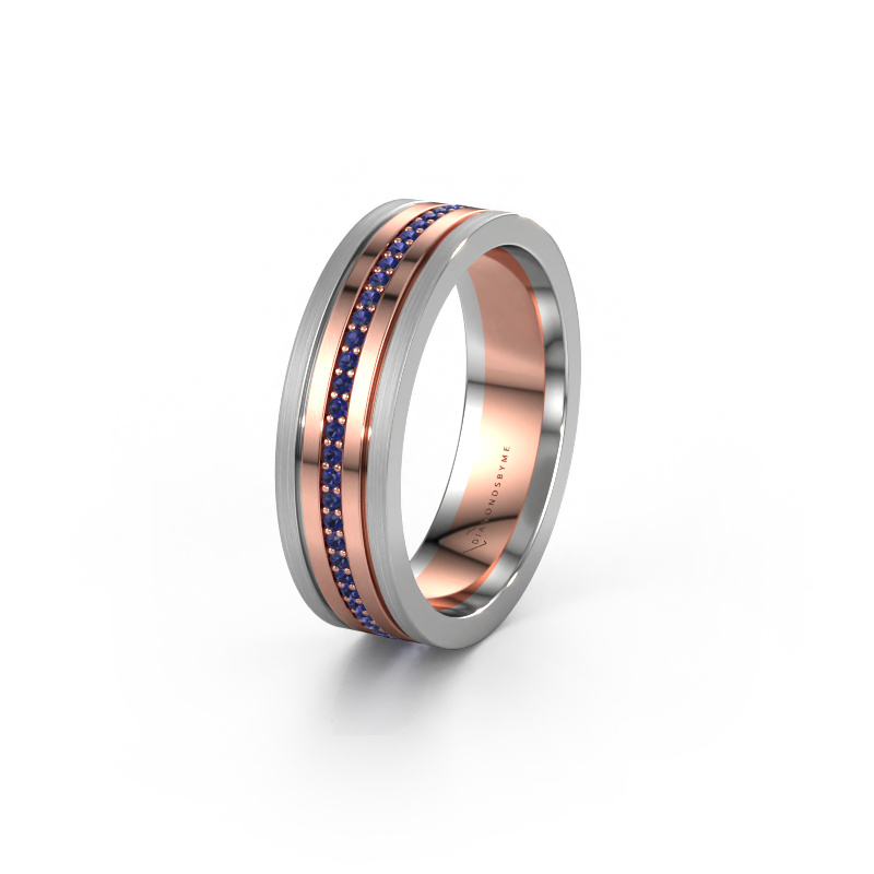 Afbeelding van Trouwring WH0404L16A 585 rosé goud ±6x1.7 mm Saffier