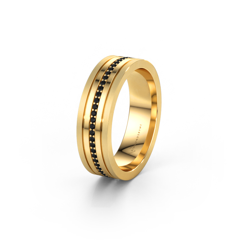 Immagine di Fede nuziale WH0404L16A 585 oro ±6 x 1,7 mm Diamante nero