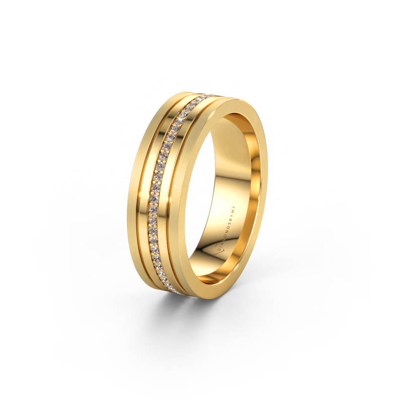 Bild av Vigselring WH0404L16A 585 gult guld ±6 x 1,7 mm Brun diamant
