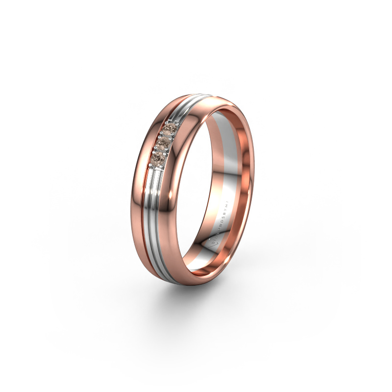 Bild von Ehering WH0405L35X 585 Roségold ±5x1.5 mm Braun Diamant