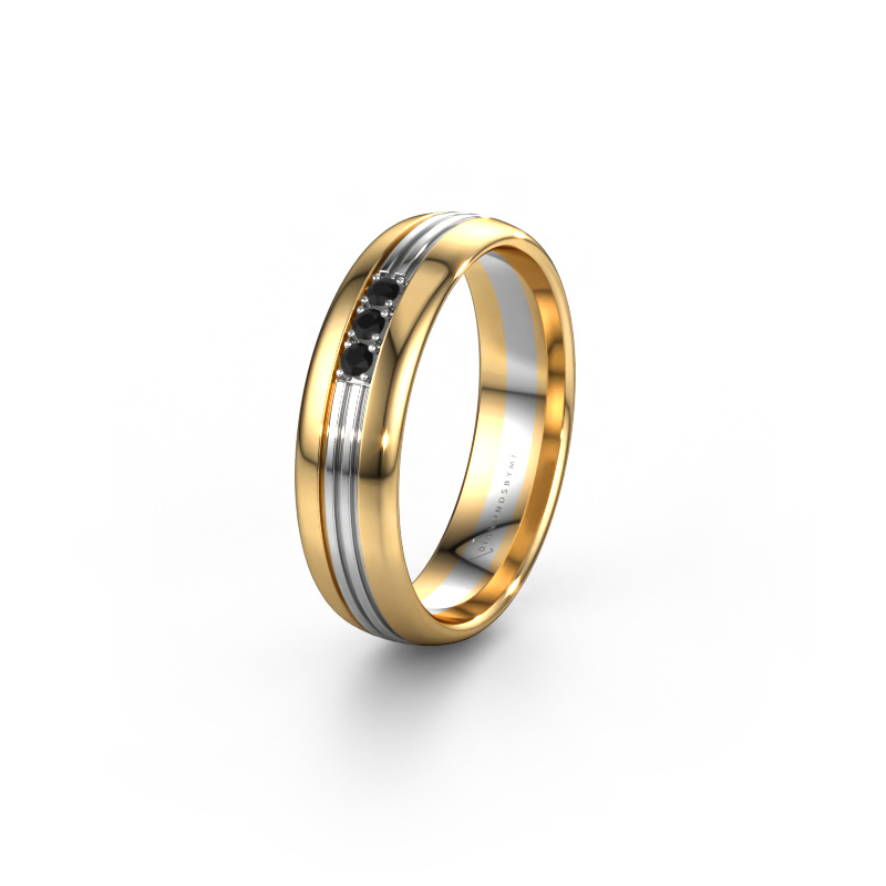 Bild von Ehering WH0405L35X 585 Gold ±5x1.5 mm Schwarz Diamant
