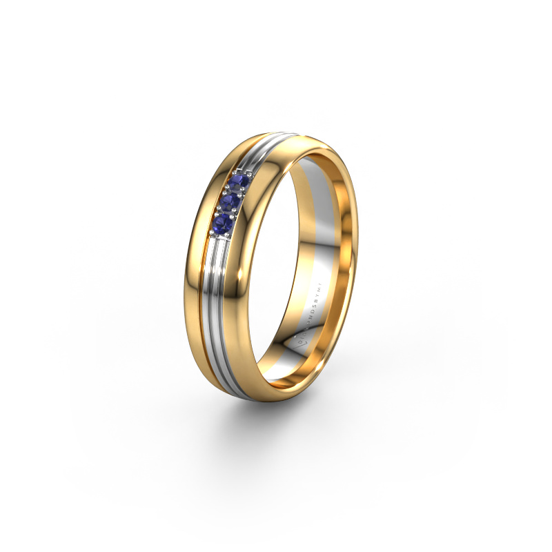 Image of Wedding ring WH0405L35X 585 gold ±0.20x0.06 in Sapphire