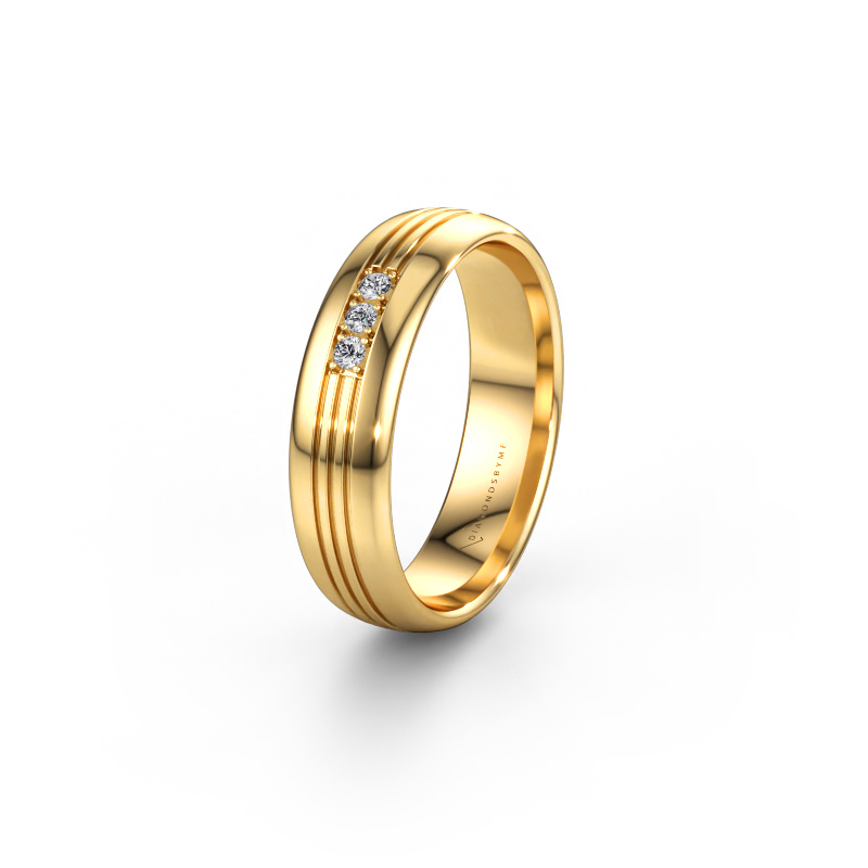 Immagine di Fede nuziale WH0405L35X 585 oro ±5 x 1,5 mm Zirconia cubica