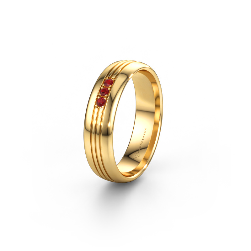Immagine di Fede nuziale WH0405L35X 585 oro ±5 x 1,5 mm Rubino