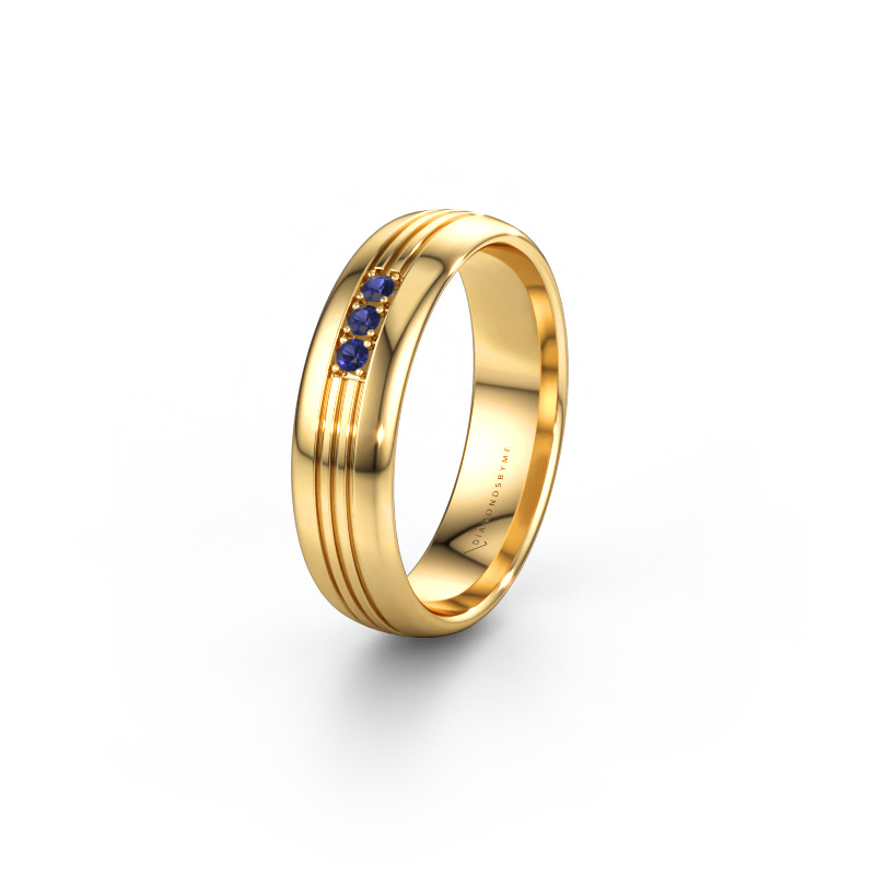 Immagine di Fede nuziale WH0405L35X 585 oro ±5 x 1,5 mm Zaffiro