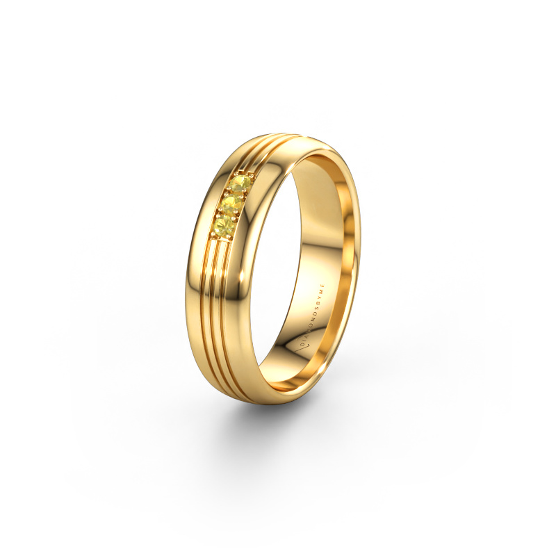 Immagine di Fede nuziale WH0405L35X 585 oro ±5 x 1,5 mm Zaffiro giallo