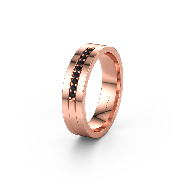 Bild av Vigselring WH0413L15AP 585 roséguld ±5 x 1,7 mm Svart diamant