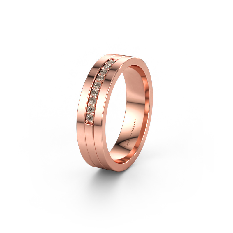Bild av Vigselring WH0413L15AP 585 roséguld ±5 x 1,7 mm Brun diamant