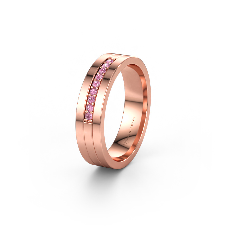 Bild av Vigselring WH0413L15AP 585 roséguld ±5 x 1,7 mm Rosa safir
