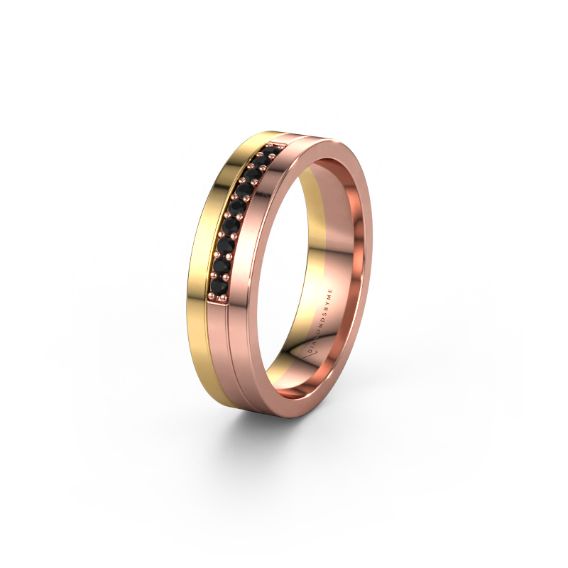 Image of Wedding ring WH0413L15AP 585 rose gold ±5x1.7 mm Black diamond