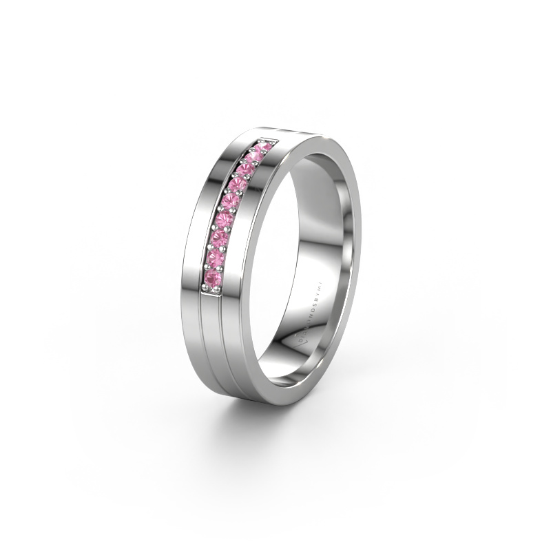 Image of Wedding ring WH0413L15AP 950 platinum ±0.20x0.07 in Pink sapphire