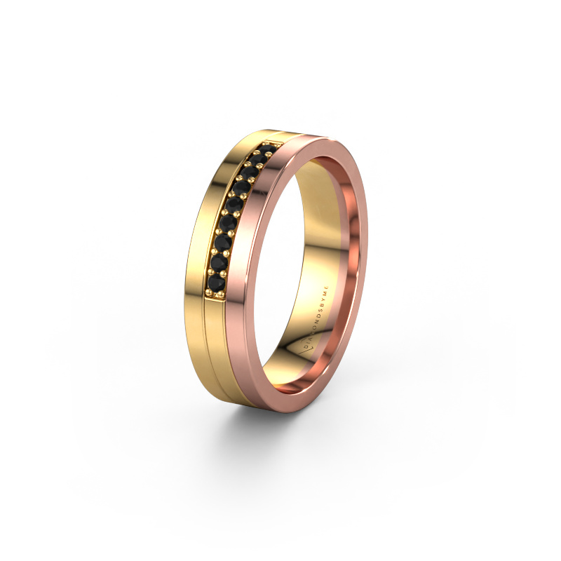 Image of Wedding ring WH0413L15AP 585 gold ±0.20x0.07 in Black diamond