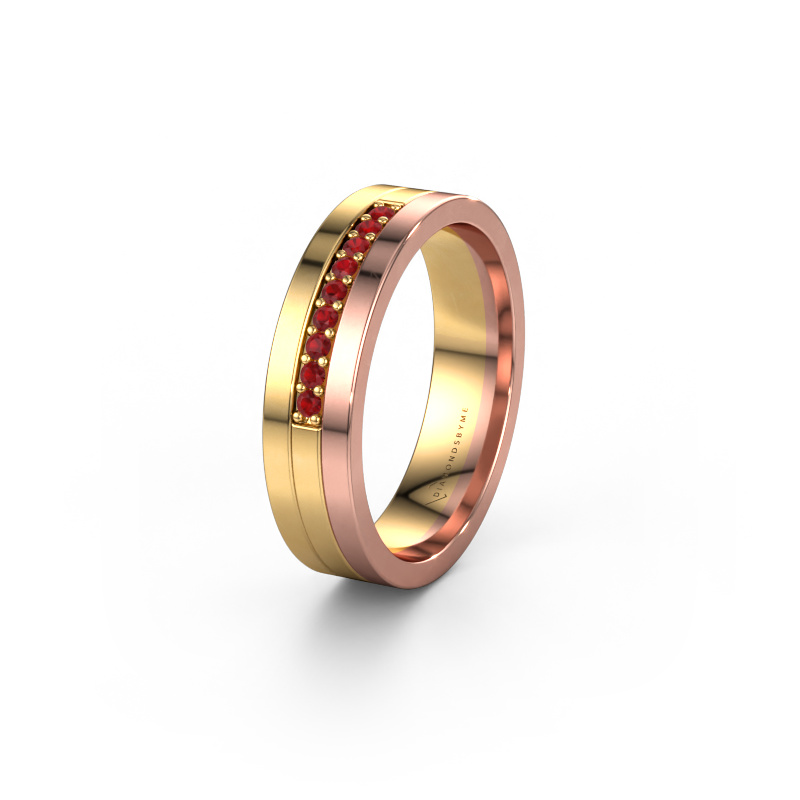 Image of Wedding ring WH0413L15AP 585 gold ±5x1.7 mm Ruby