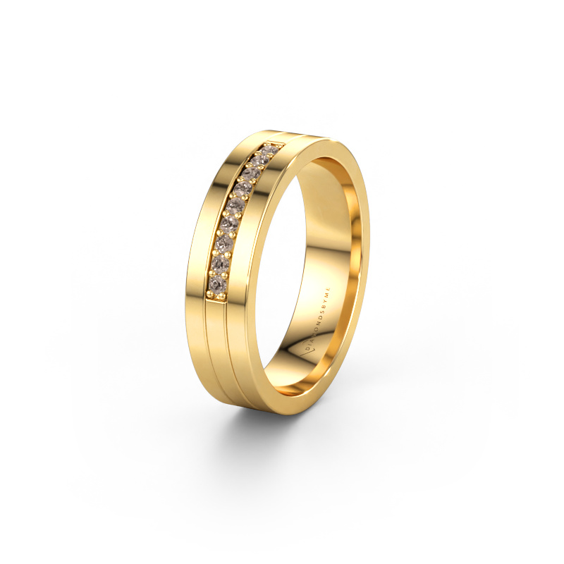 Immagine di Fede nuziale WH0413L15AP 585 oro ±5 x 1,7 mm Diamante marrone