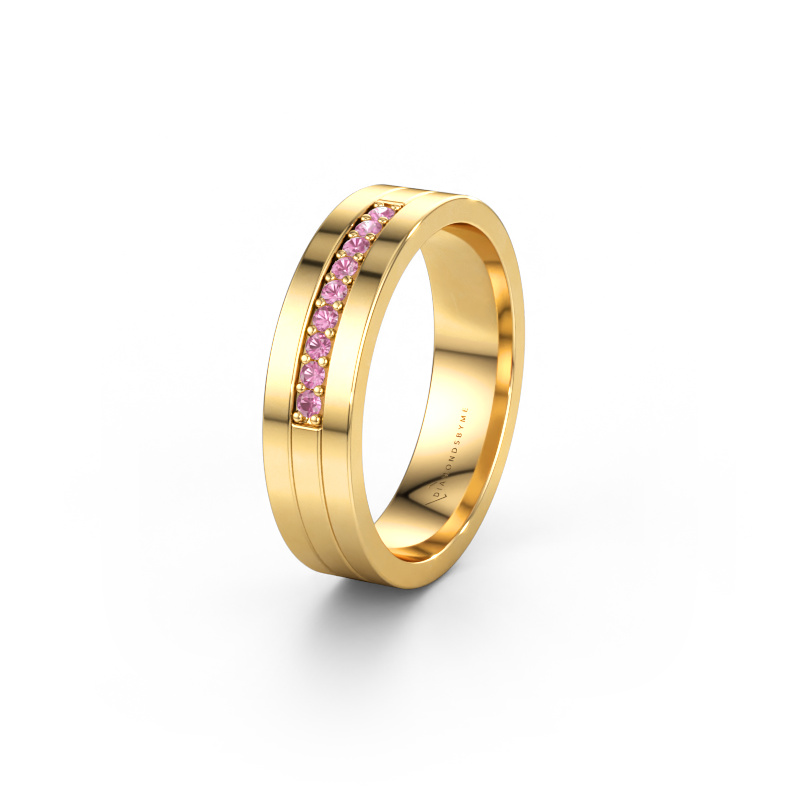 Bild av Vigselring WH0413L15AP 585 gult guld ±5 x 1,7 mm Rosa safir