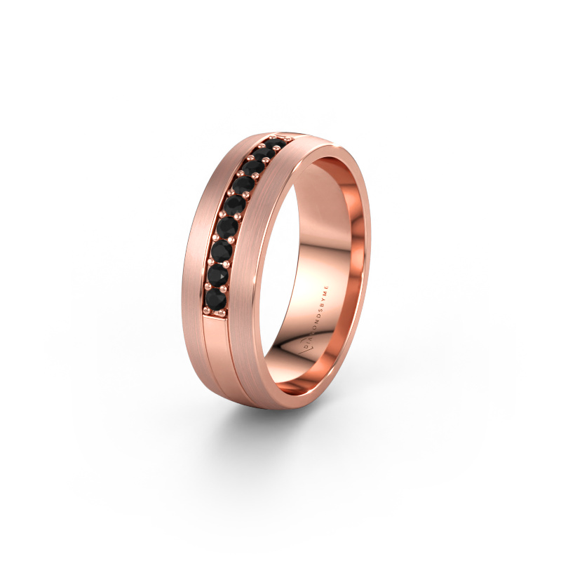 Bild av Vigselring WH0413L26APM 585 roséguld ±6 x 1,7 mm Svart diamant