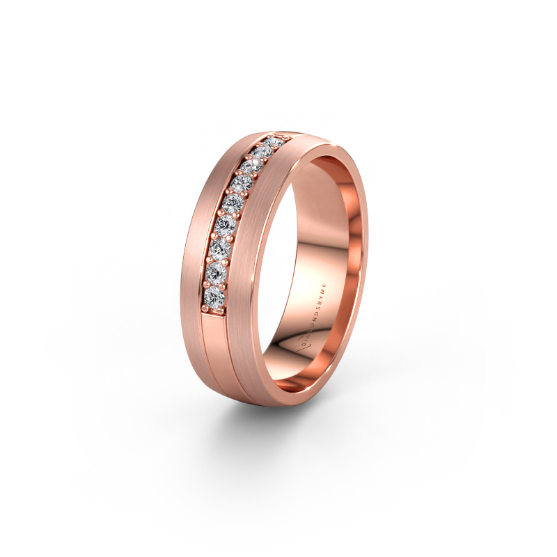 Immagine di Fede nuziale WH0413L26APM 585 oro rosa ±6 x 1,7 mm Diamante lab grown