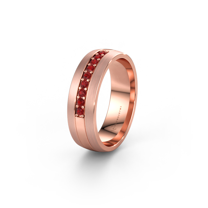 Bild av Vigselring WH0413L26APM 585 roséguld ±6 x 1,7 mm Rubin