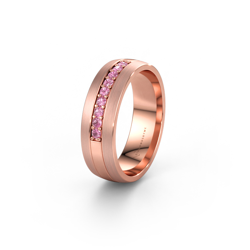 Immagine di Fede nuziale WH0413L26APM 585 oro rosa ±6 x 1,7 mm Zaffiro rosa