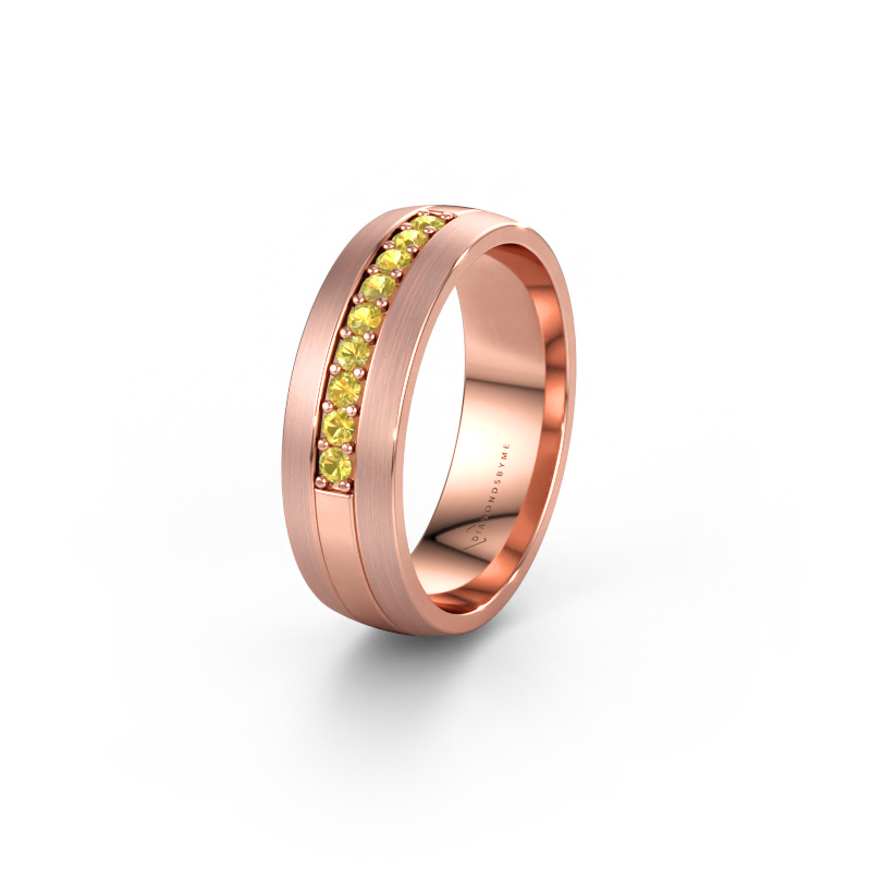 Immagine di Fede nuziale WH0413L26APM 585 oro rosa ±6 x 1,7 mm Zaffiro giallo