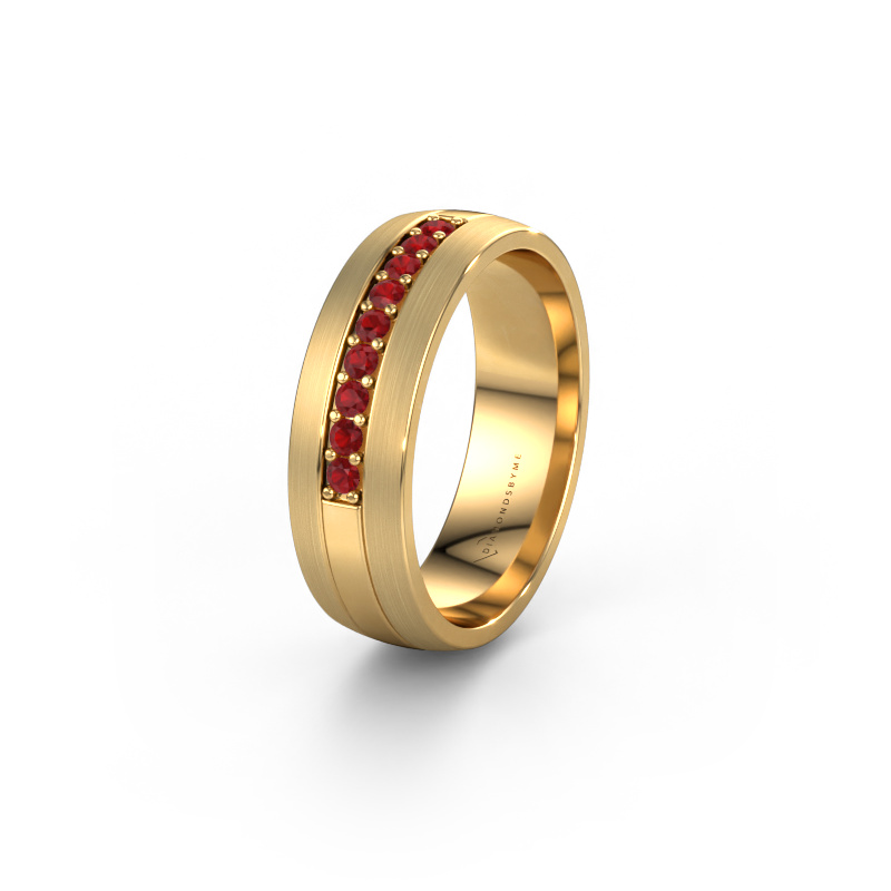 Image of Wedding ring WH0413L26APM 585 gold ±0.24x0.07 in Ruby