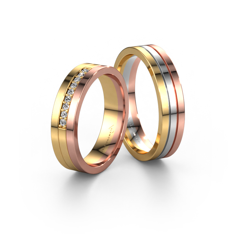Image of Wedding rings set WH0413LM15AP ±0.20x0.07 in 14 Carat gold Diamond 0.012 crt