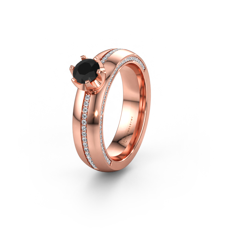 Bild av Vigselring WH0416L25E 585 roséguld ±5 x 2,6 mm Svart diamant