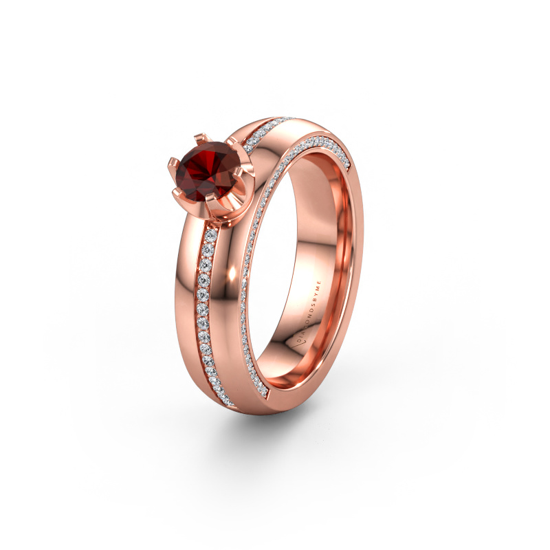 Immagine di Fede nuziale WH0416L25E 585 oro rosa ±5 x 2,6 mm Granato