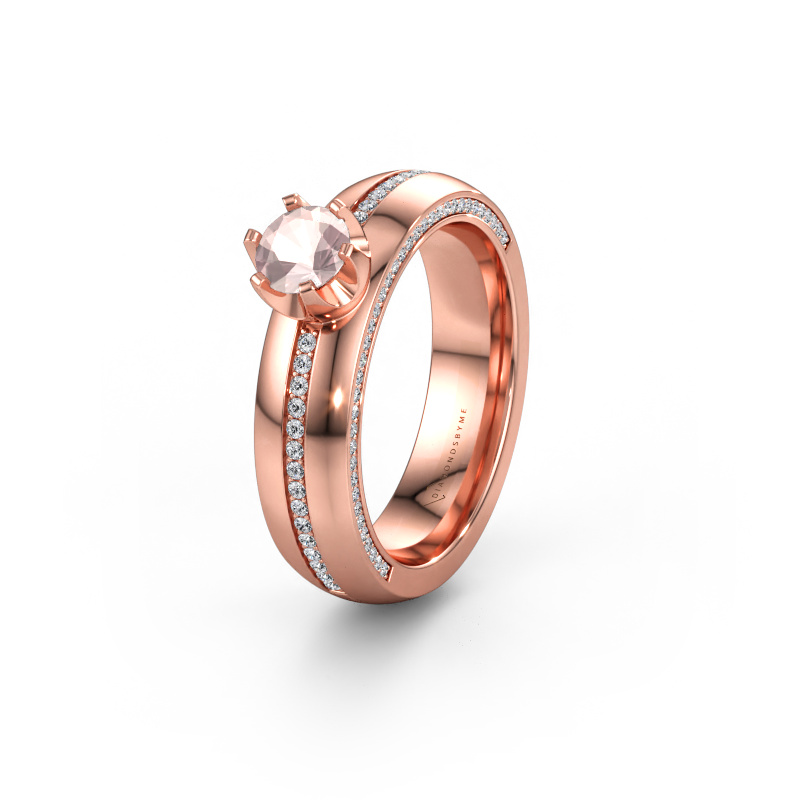 Bild av Vigselring WH0416L25E 585 roséguld ±5 x 2,6 mm Champagnefärgad morganit