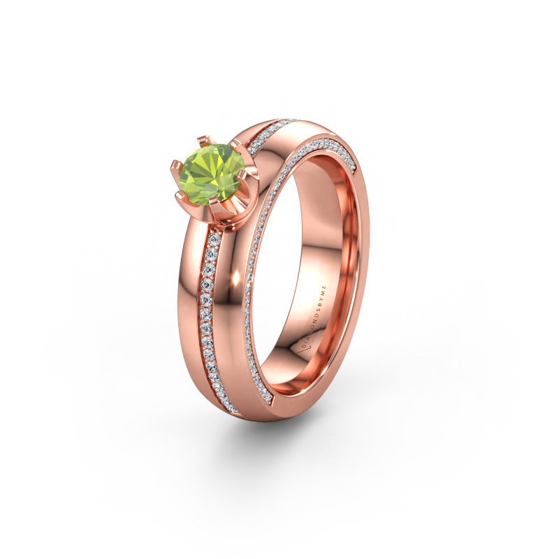 Bild av Vigselring WH0416L25E 585 roséguld ±5 x 2,6 mm Peridot