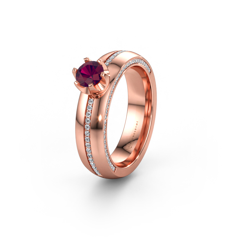 Bild av Vigselring WH0416L25E 585 roséguld ±5 x 2,6 mm Rodolit