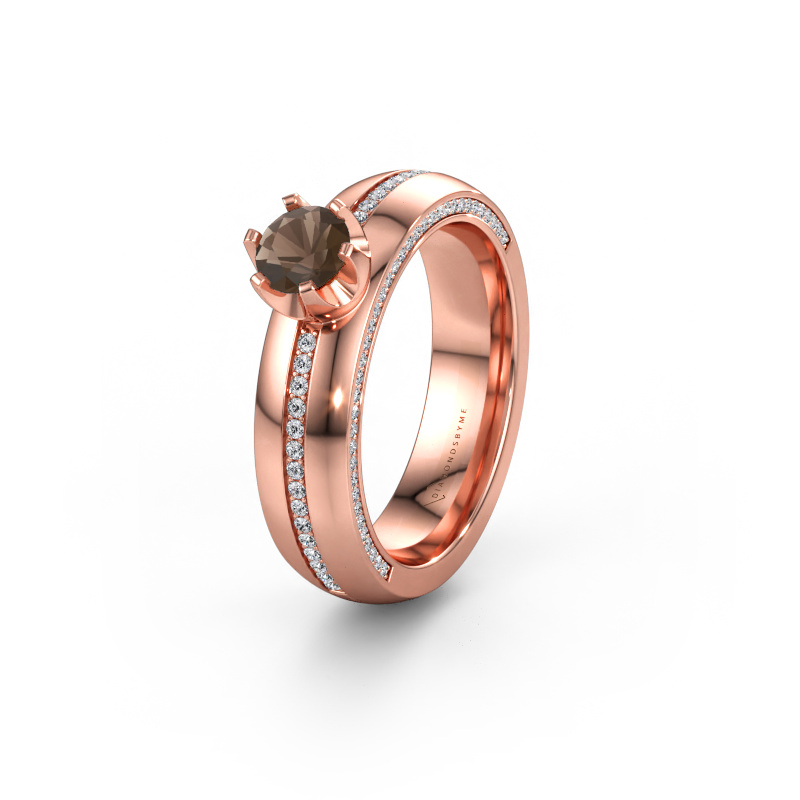 Bild av Vigselring WH0416L25E 585 roséguld ±5 x 2,6 mm Rökkvarts