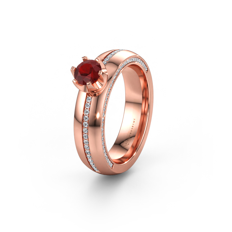 Immagine di Fede nuziale WH0416L25E 585 oro rosa ±5 x 2,6 mm Rubino