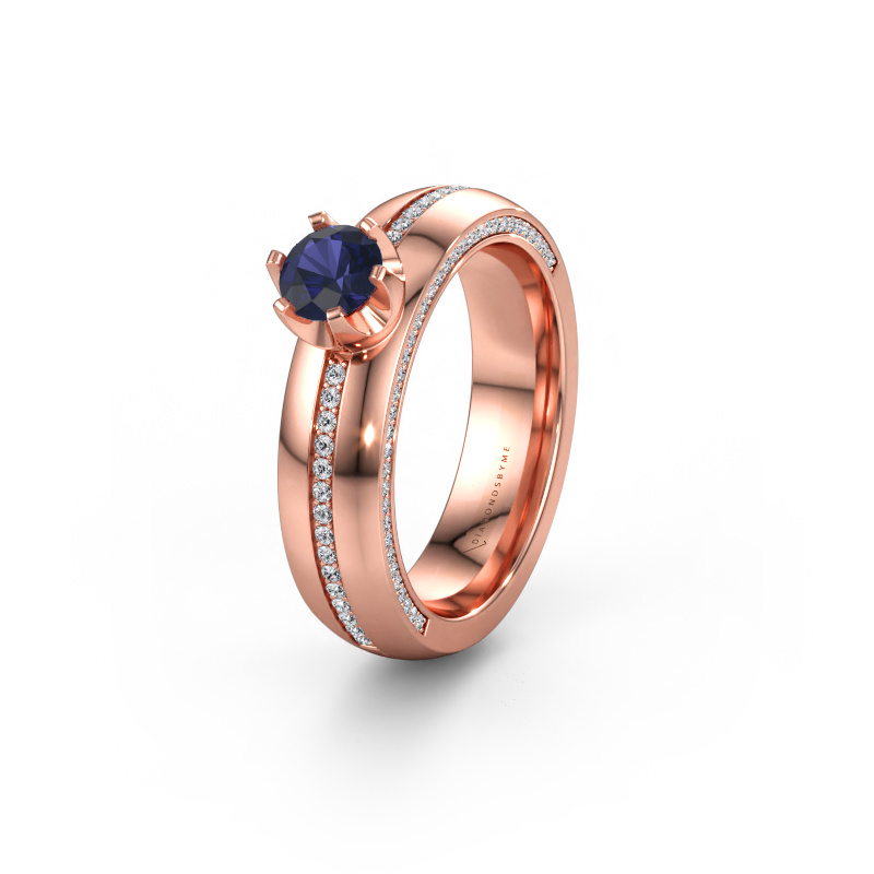 Immagine di Fede nuziale WH0416L25E 585 oro rosa ±5 x 2,6 mm Zaffiro