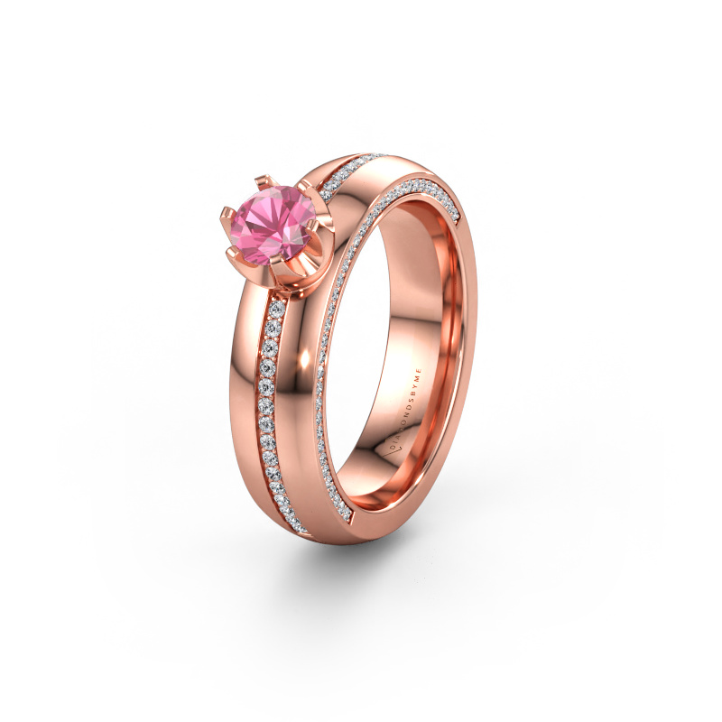 Immagine di Fede nuziale WH0416L25E 585 oro rosa ±5 x 2,6 mm Zaffiro rosa