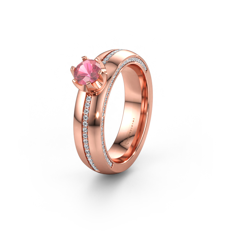 Immagine di Fede nuziale WH0416L25E 585 oro rosa ±5 x 2,6 mm Tormalina rosa