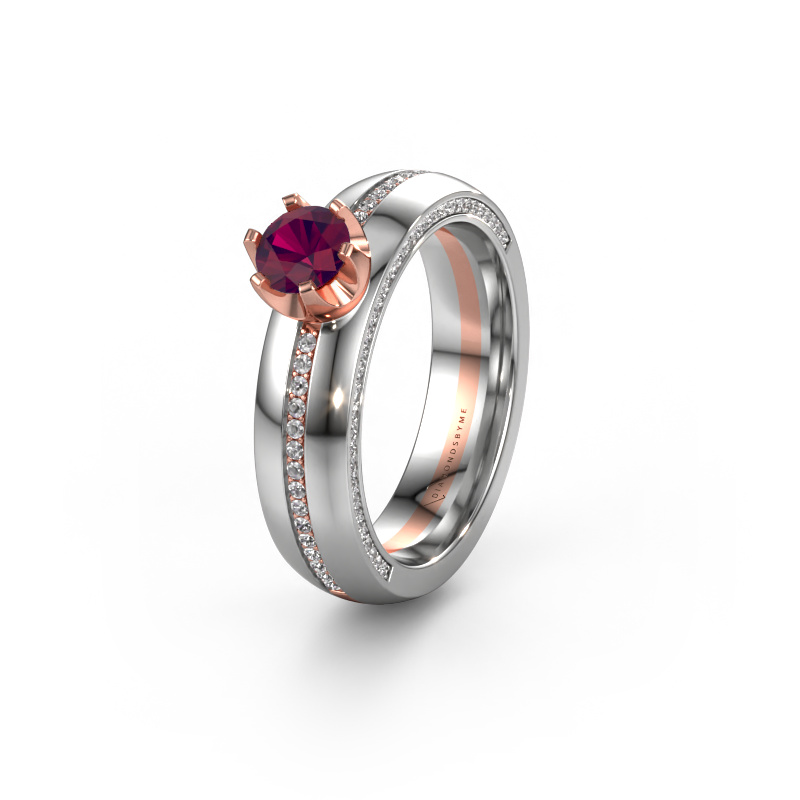 Image of Weddings ring WH0416L25E 585 rose gold ±0.20x0.1in Rhodolite