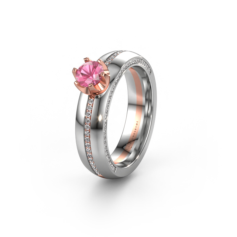 Image of Weddings ring WH0416L25E 585 rose gold ±0.20x0.1in Pink sapphire