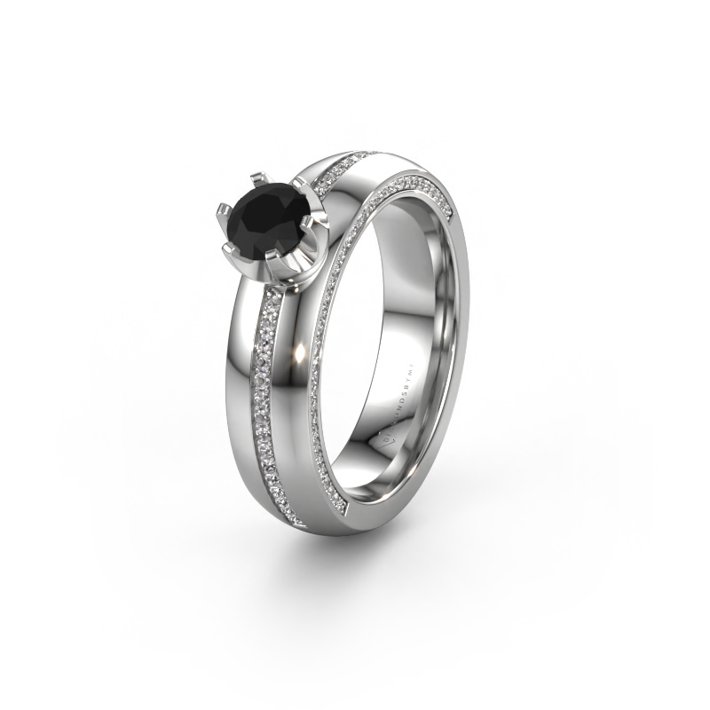 Image of Weddings ring WH0416L25E 585 white gold ±0.20x0.1in Black diamond