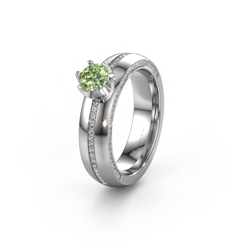 Image de Bague de mariage WH0416L25E 950 platine ±5x2.6 mm Diamants synthétiques vert