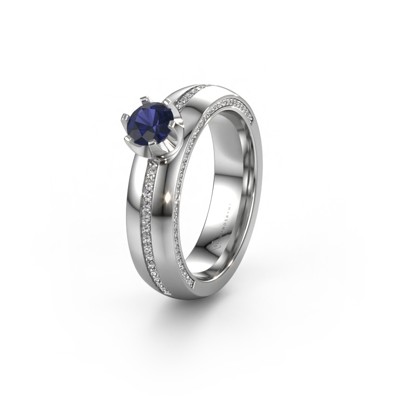 Image of Weddings ring WH0416L25E 585 white gold ±0.20x0.1in Sapphire