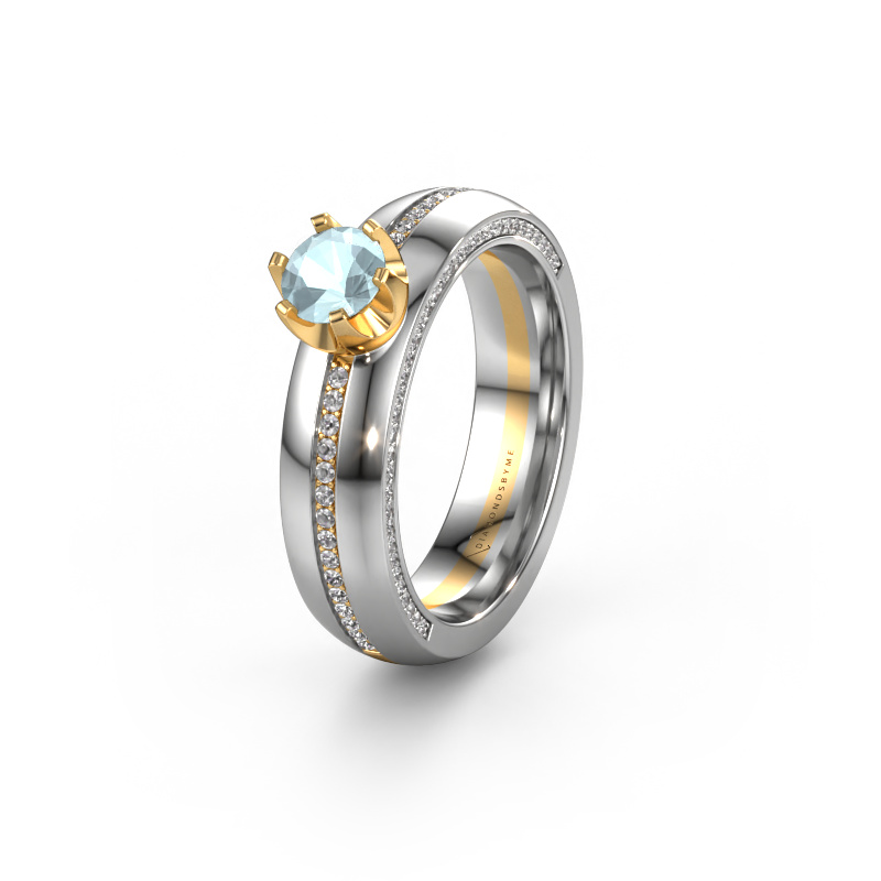 Bild von Ehering WH0416L25E 585 Gold ±5x2.6 mm Aquamarin