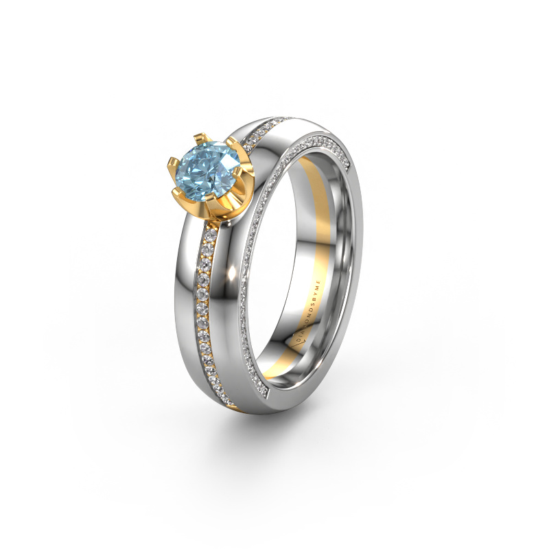 Bild von Ehering WH0416L25E 585 Gold ±5x2.6 mm Blauer Labordiamant