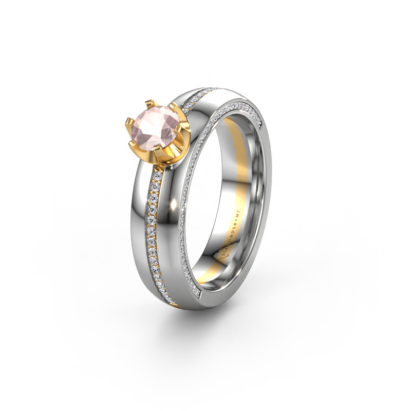 Image of Weddings ring WH0416L25E 585 gold ±0.20x0.1in Morganite champagne