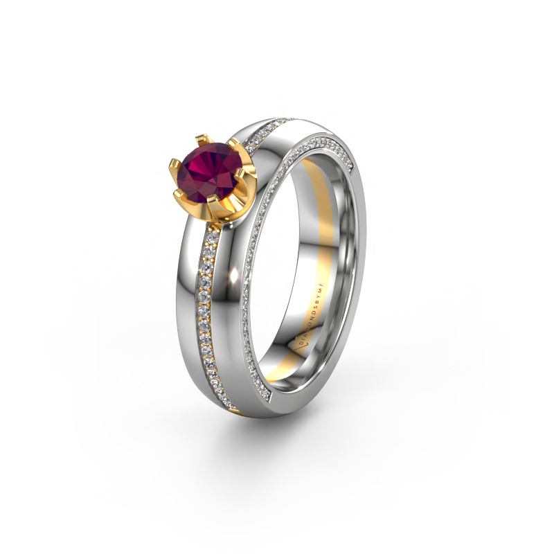 Image of Weddings ring WH0416L25E 585 gold ±0.20x0.1in Rhodolite