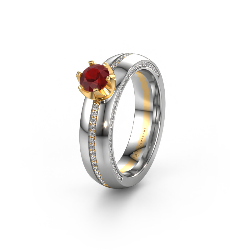 Image of Weddings ring WH0416L25E 585 gold ±5x2.6 mm Ruby
