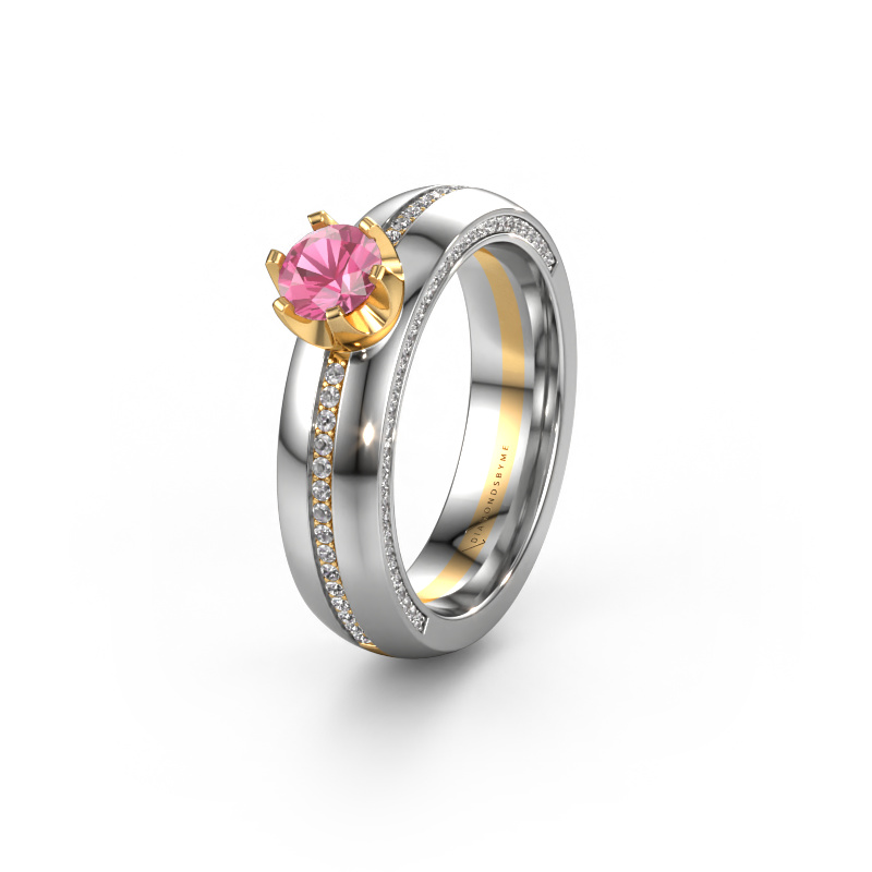 Bild von Ehering WH0416L25E 585 Gold ±5x2.6 mm Pink Saphir